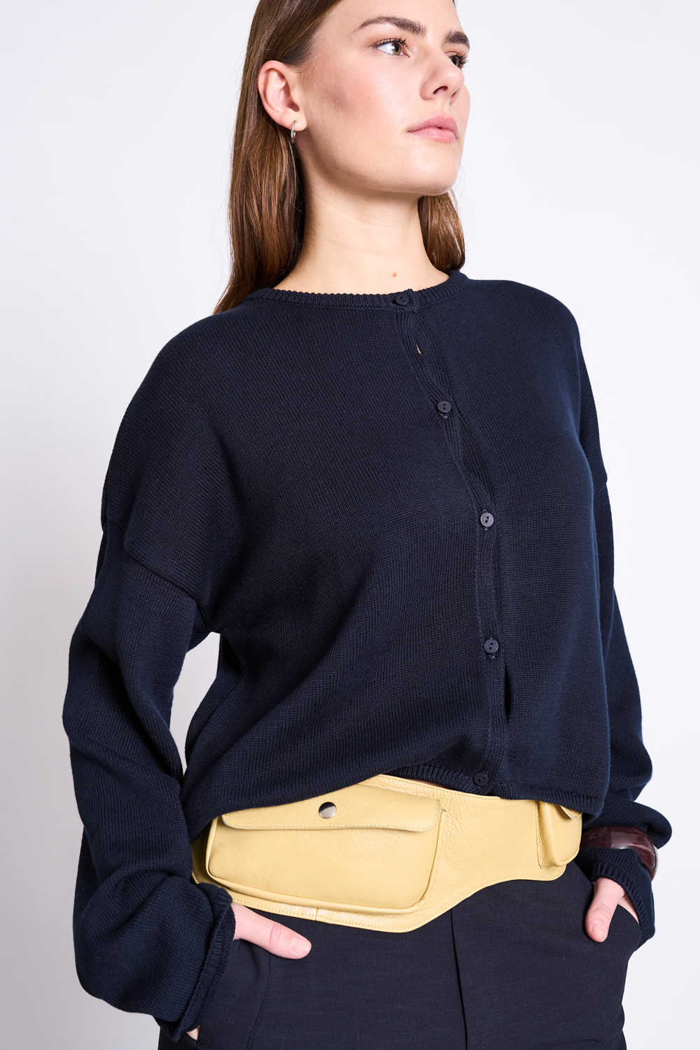 109093 - JAN N JUNE Damen vegan Strickjacke Light Asas Nightfall Blue