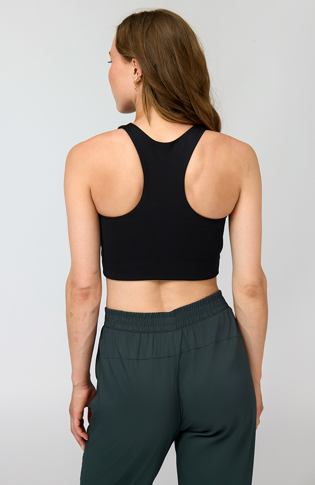 Girlfriend Collective womens vegan Sports Bra Dylan Black