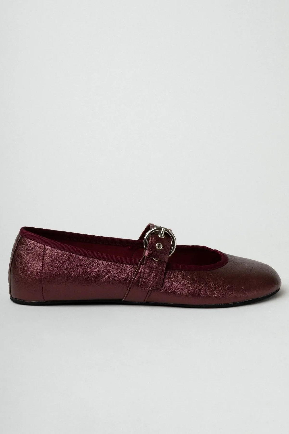 Clotsy Damen vegan Flats Fivela Burgundy
