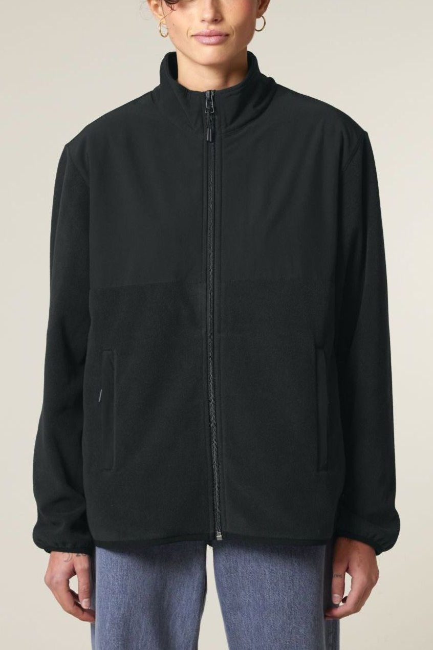 UNIPOLAR Herren vegan Fleece Jacke Treks Modell In Schwarz