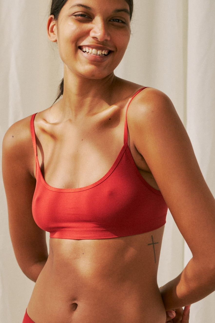 TWOTHIRDS womens vegan Bralette Langor Red