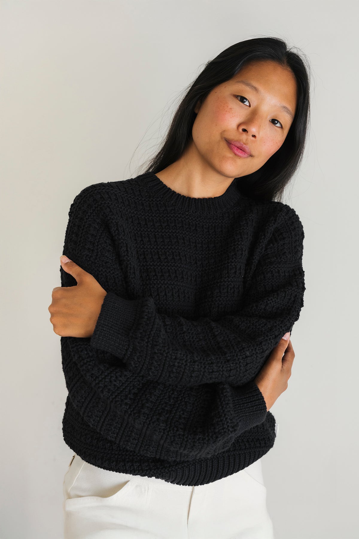 TWOTHIRDS Damen vegan Pullover Touquet Schwarz