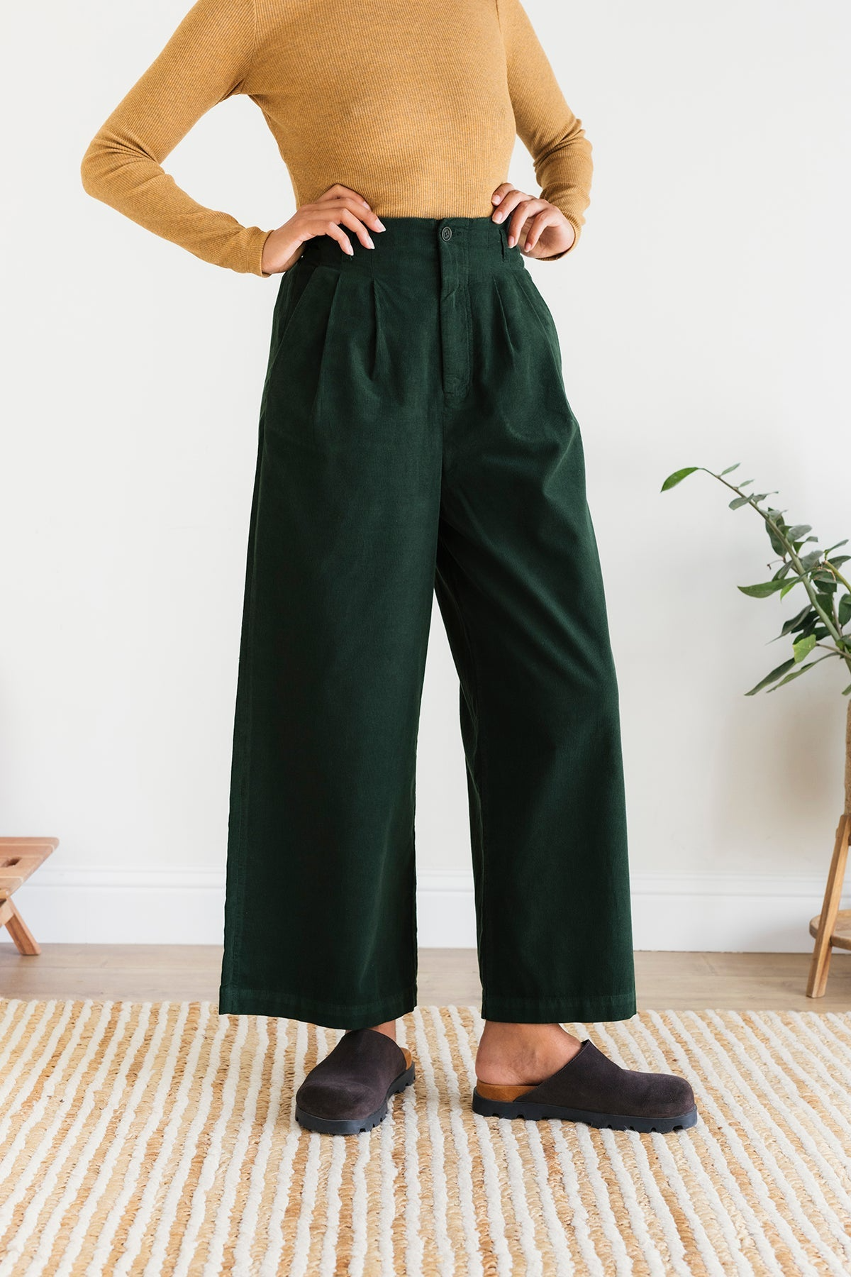 TWOTHIRDS Damen vegan Hose Balcarrick DunkelgrÃ¼n