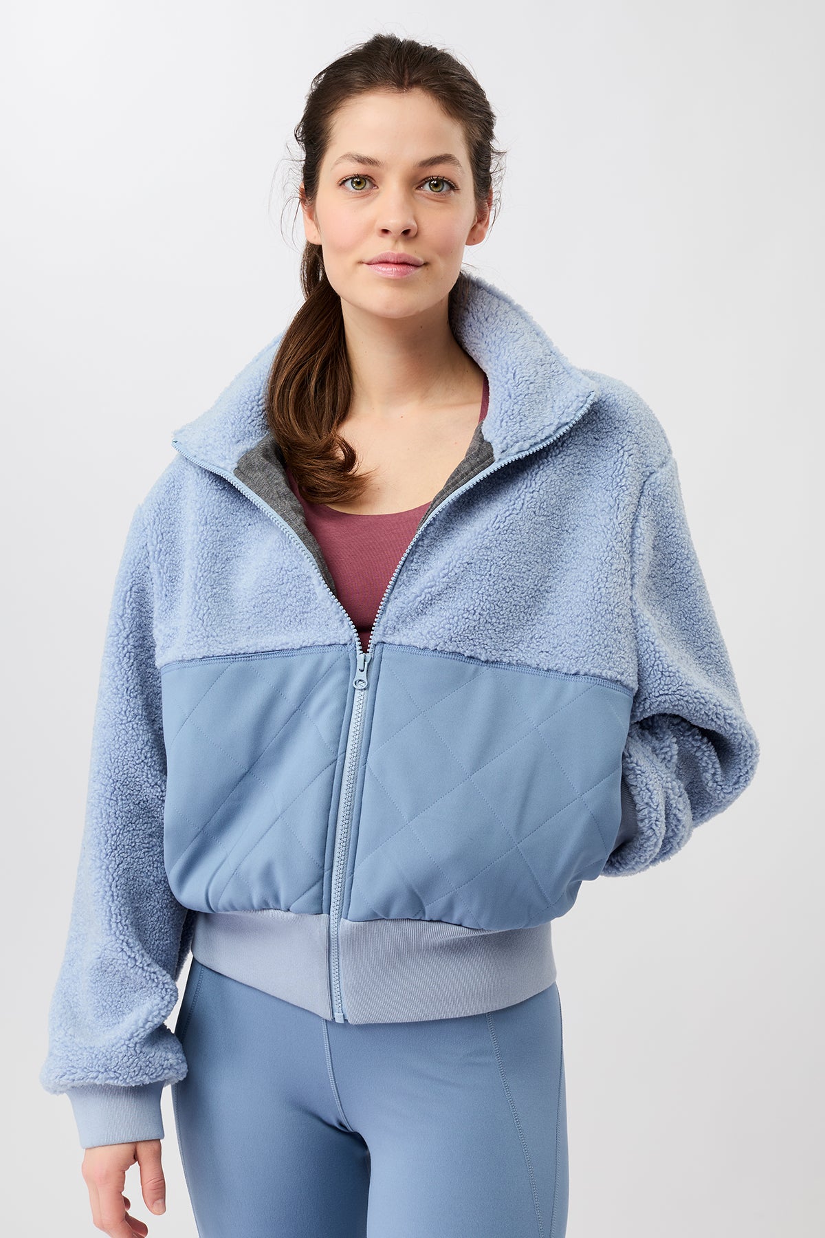 Mandala Damen vegan Bomberjacke Warm Up Wave Blau