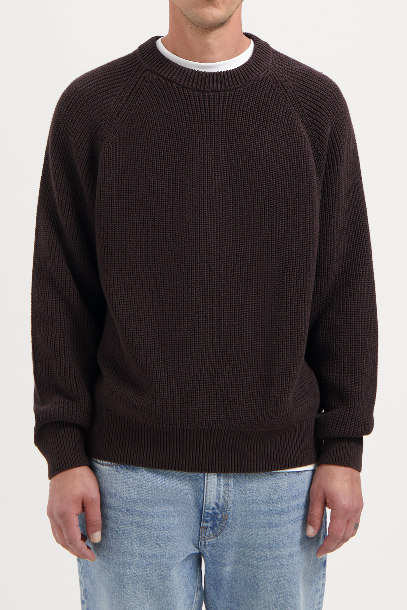 Kuyichi Herren vegan Strickpullover Duke Dunkelbraun