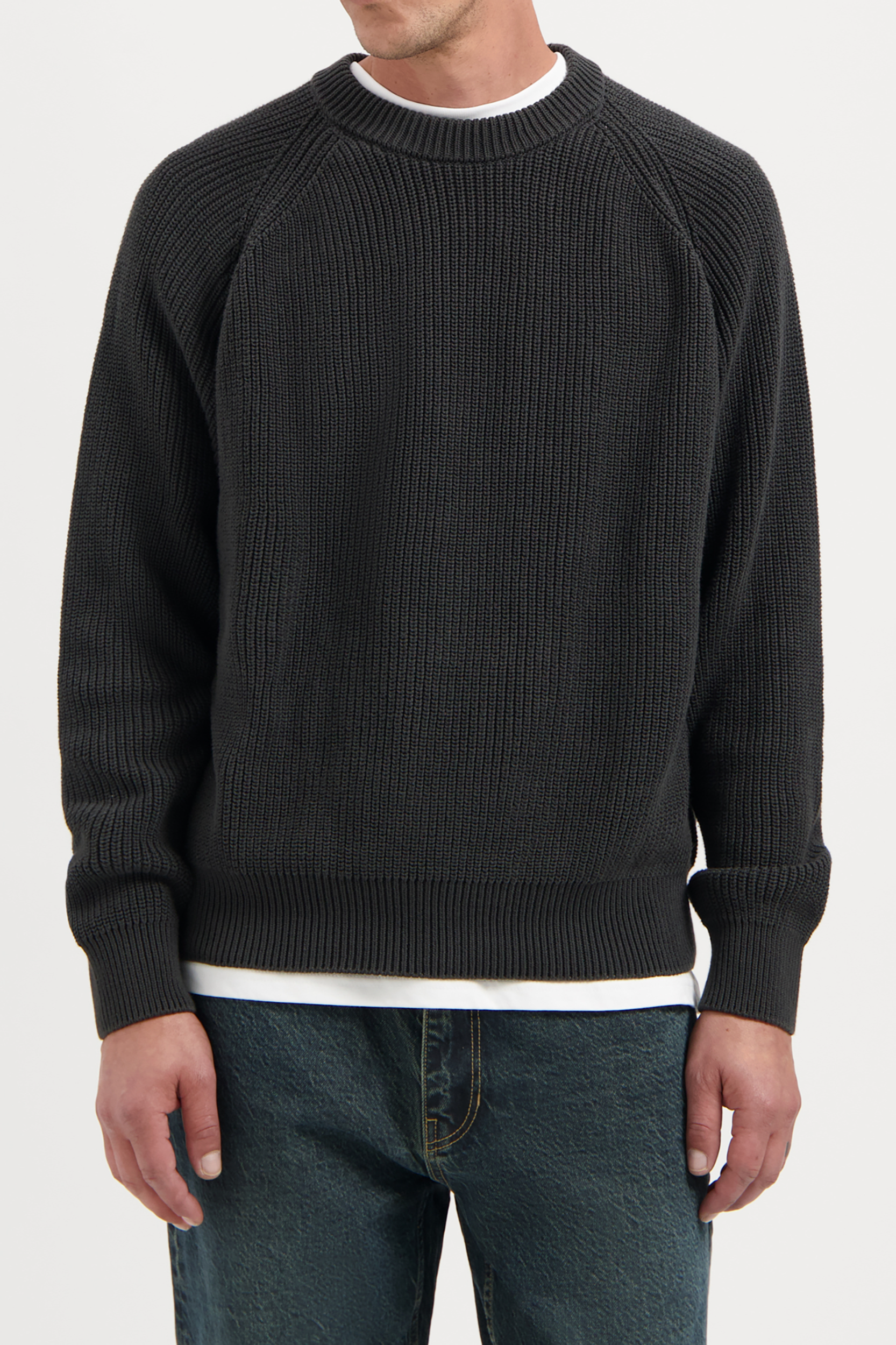 Kuyichi Herren vegan Strickpullover Duke Woodland Grau