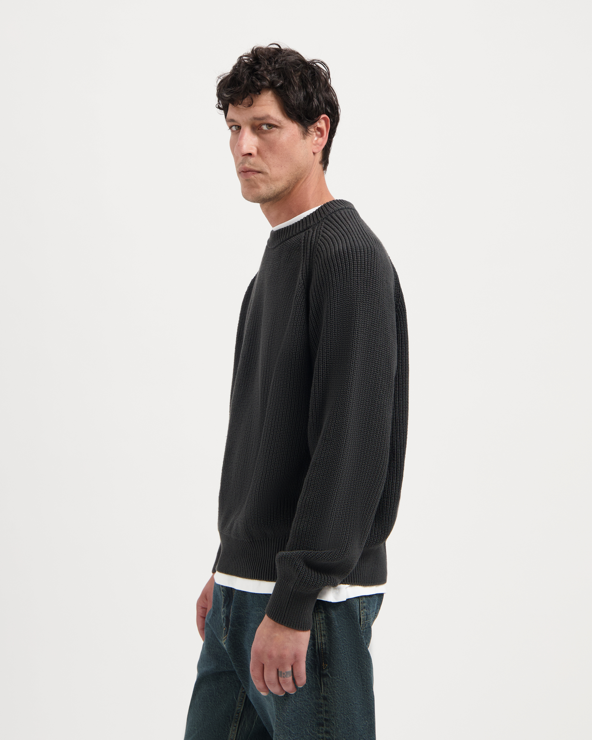 Kuyichi men vegan Knit Sweater Duke Woodland Grey