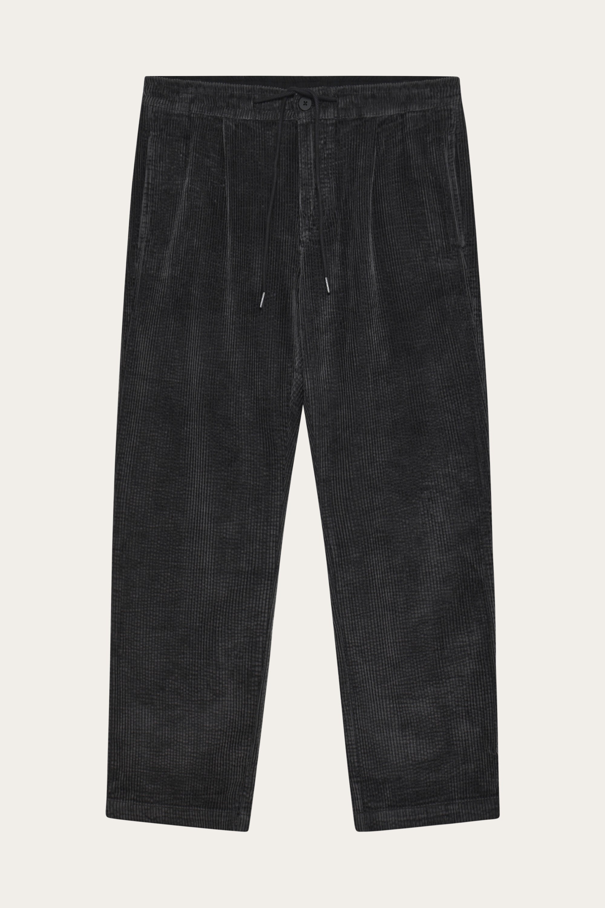 Image of KnowledgeCotton Apparel mannen vegan Broek Corduroy Fig Comfort Zwart Jet