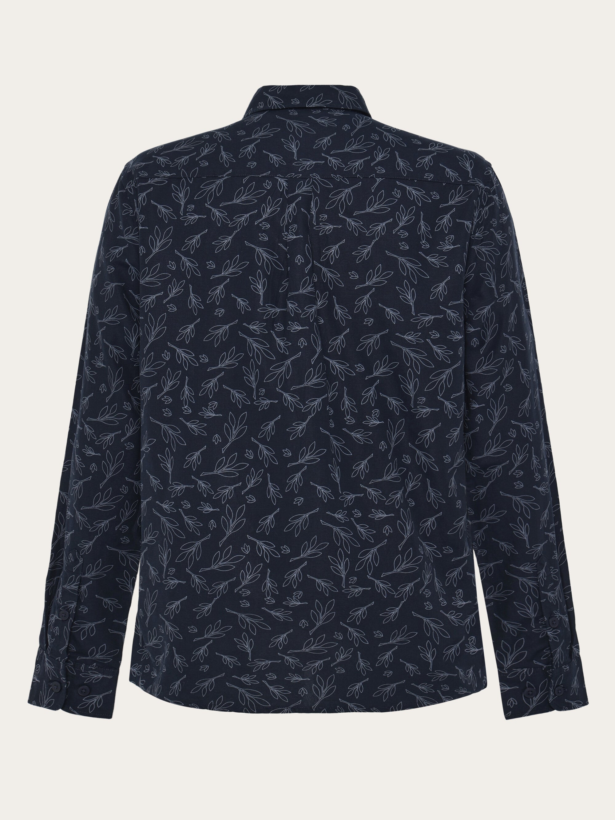 KnowledgeCotton Apparel men vegan Shirt Sos Printed Blue