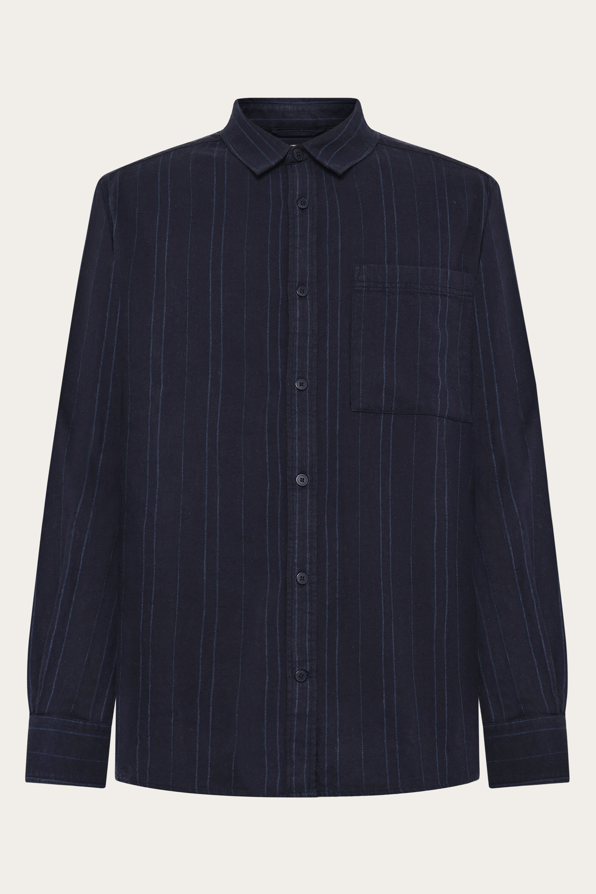 KnowledgeCotton Apparel Herren vegan Hemd Regular Navy