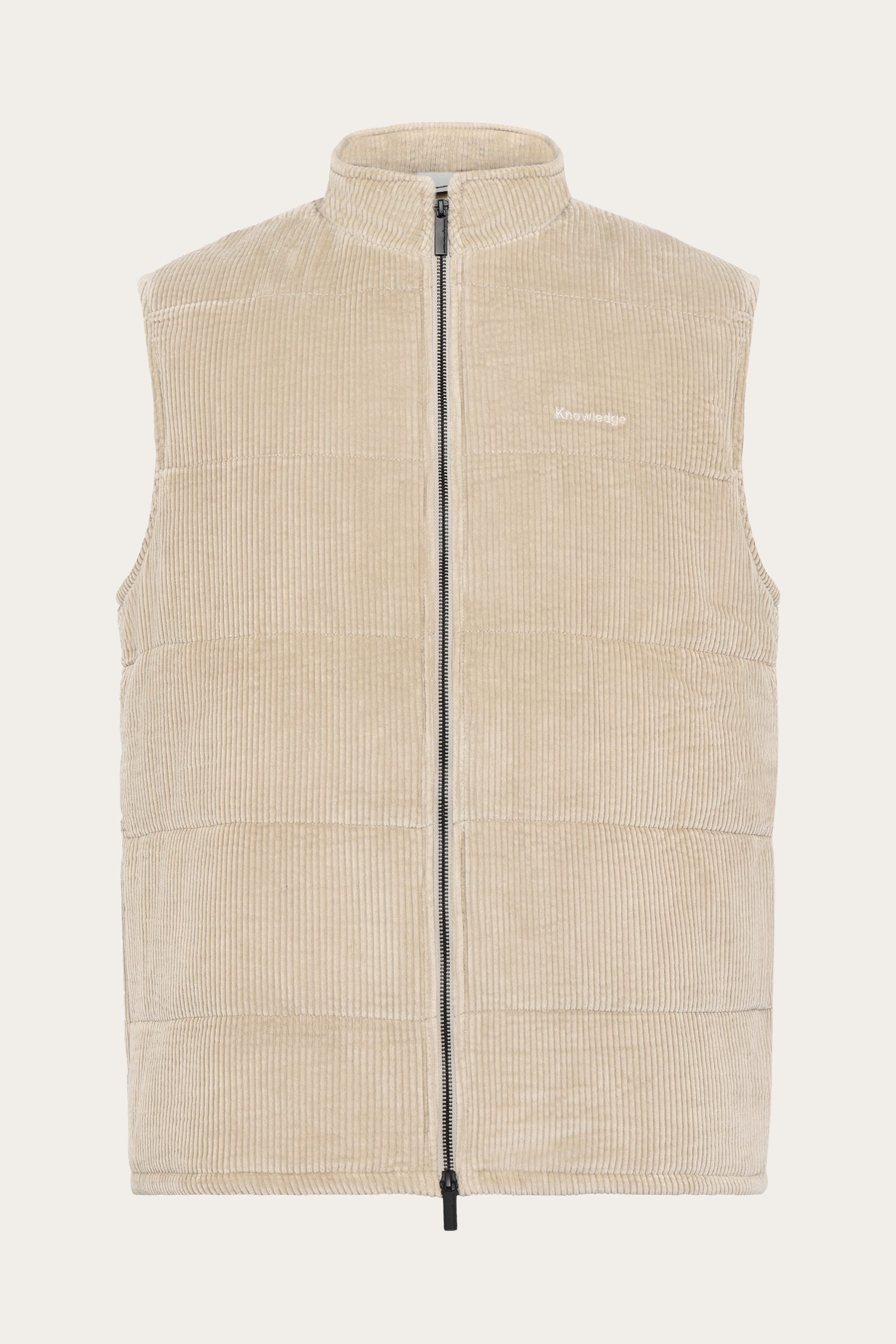 Image of KnowledgeCotton Apparel mannen vegan Vest Corduroy Licht Veren Grijs