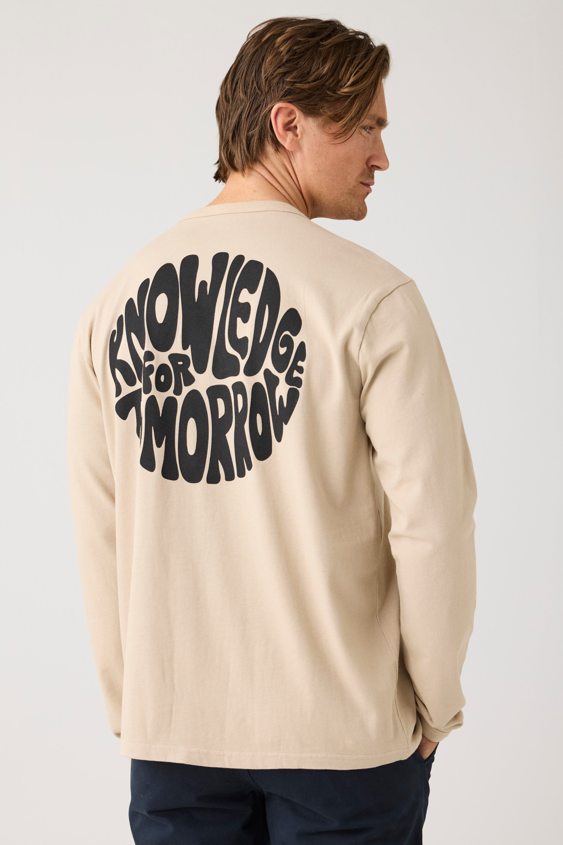 KnowledgeCotton Apparel Herren vegan T-Shirt Langarm Sos Light Feather Gray