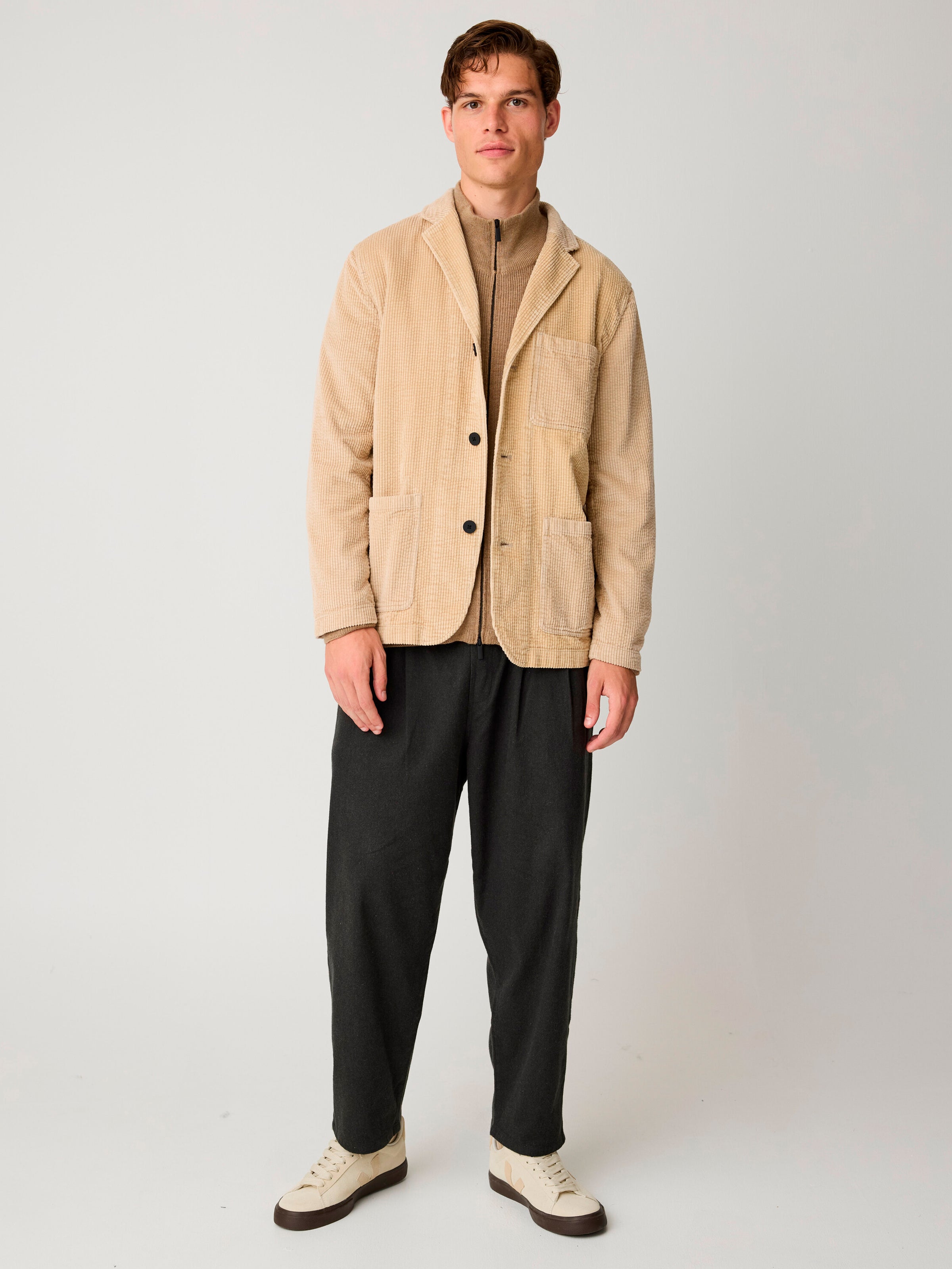 KnowledgeCotton Apparel Blazer Corduroy Light Feather Grey