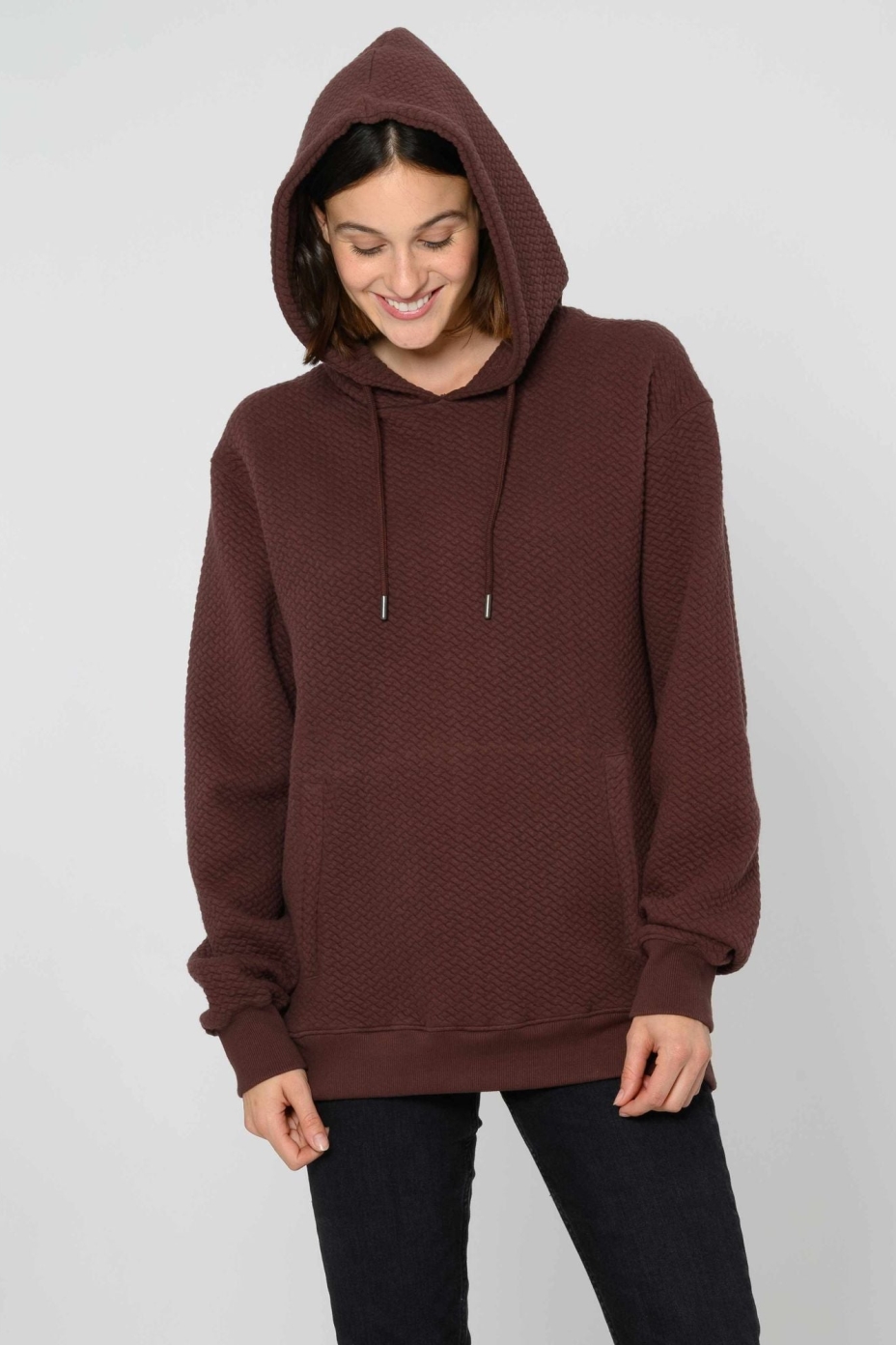 THOKKTHOKK Herren vegan Hoodie Structured Oversized Deep Mahogany
