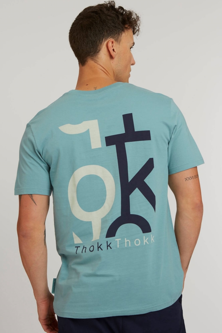ThokkThokk men vegan T-Shirt Five Letters Soft Moss
