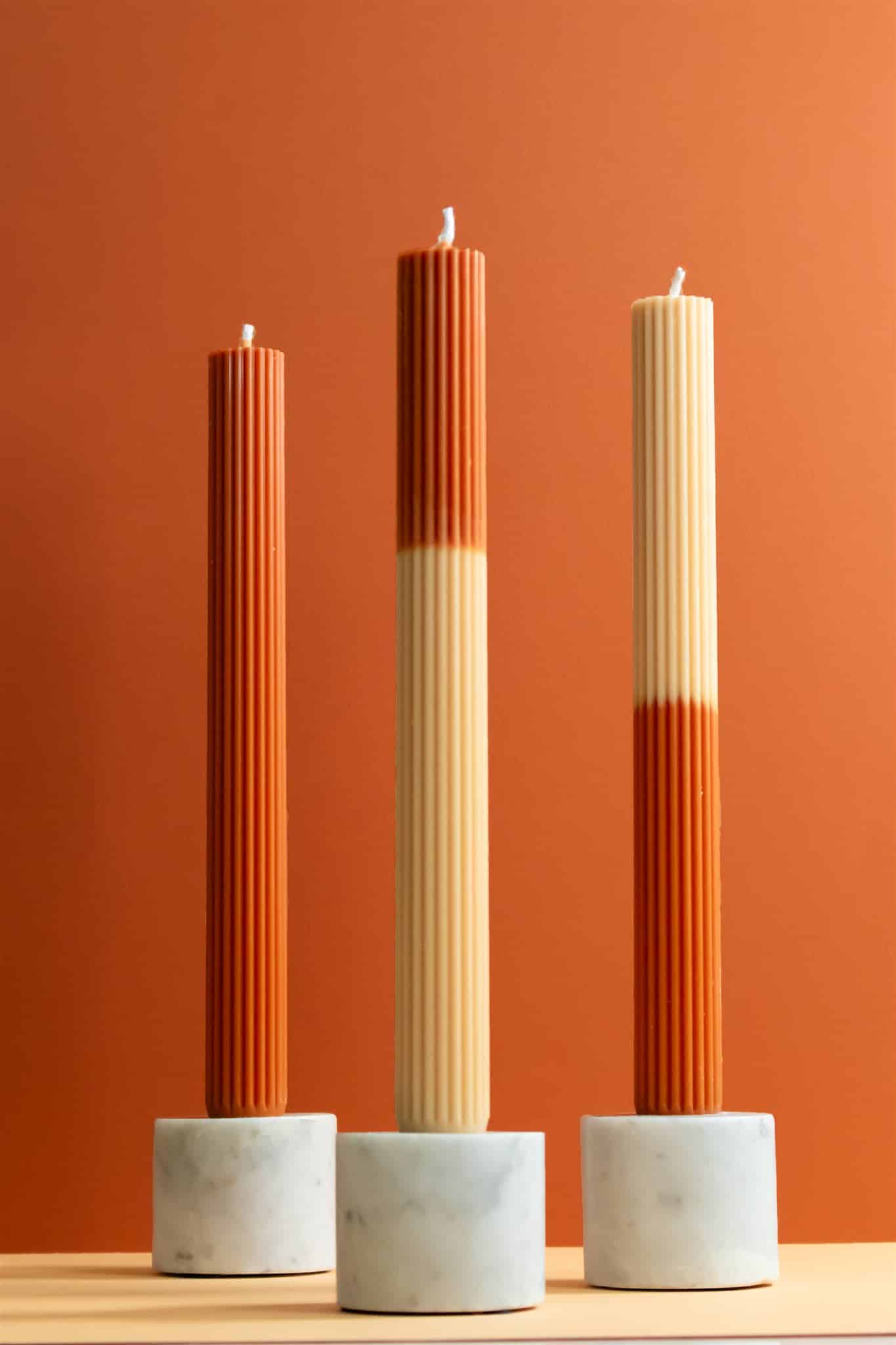 Fik Kaarsen Kerzen Set Dinner Candles Rostiges Orange