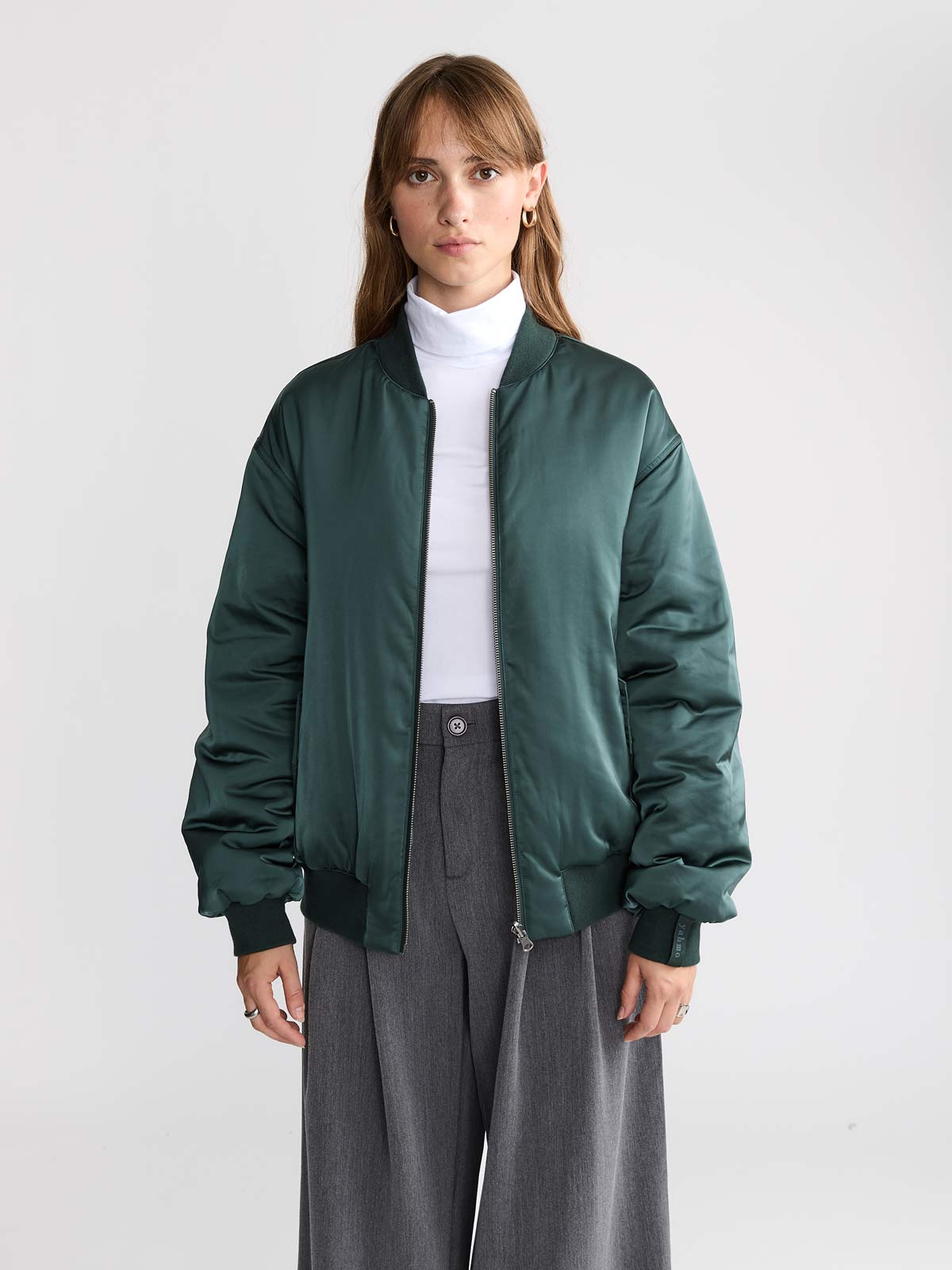 109840 - Damen vegan Jacke Bomber Reversible Grete Shadow Petrol 109840 - Damen vegan Jacke Bomber Reversible Grete Shadow Petrol