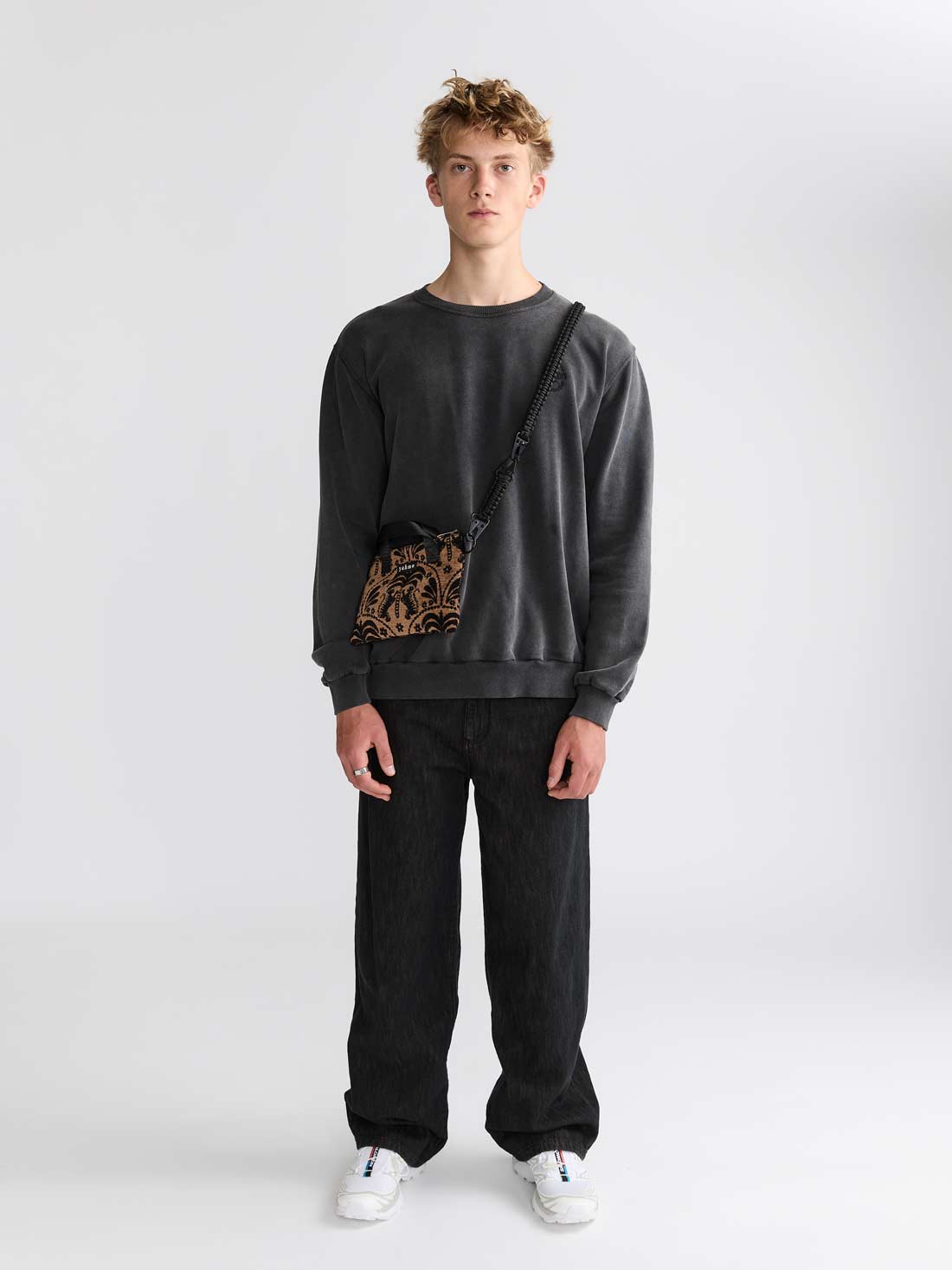 Yahmo men vegan Sweatshirt Egon Faded Black