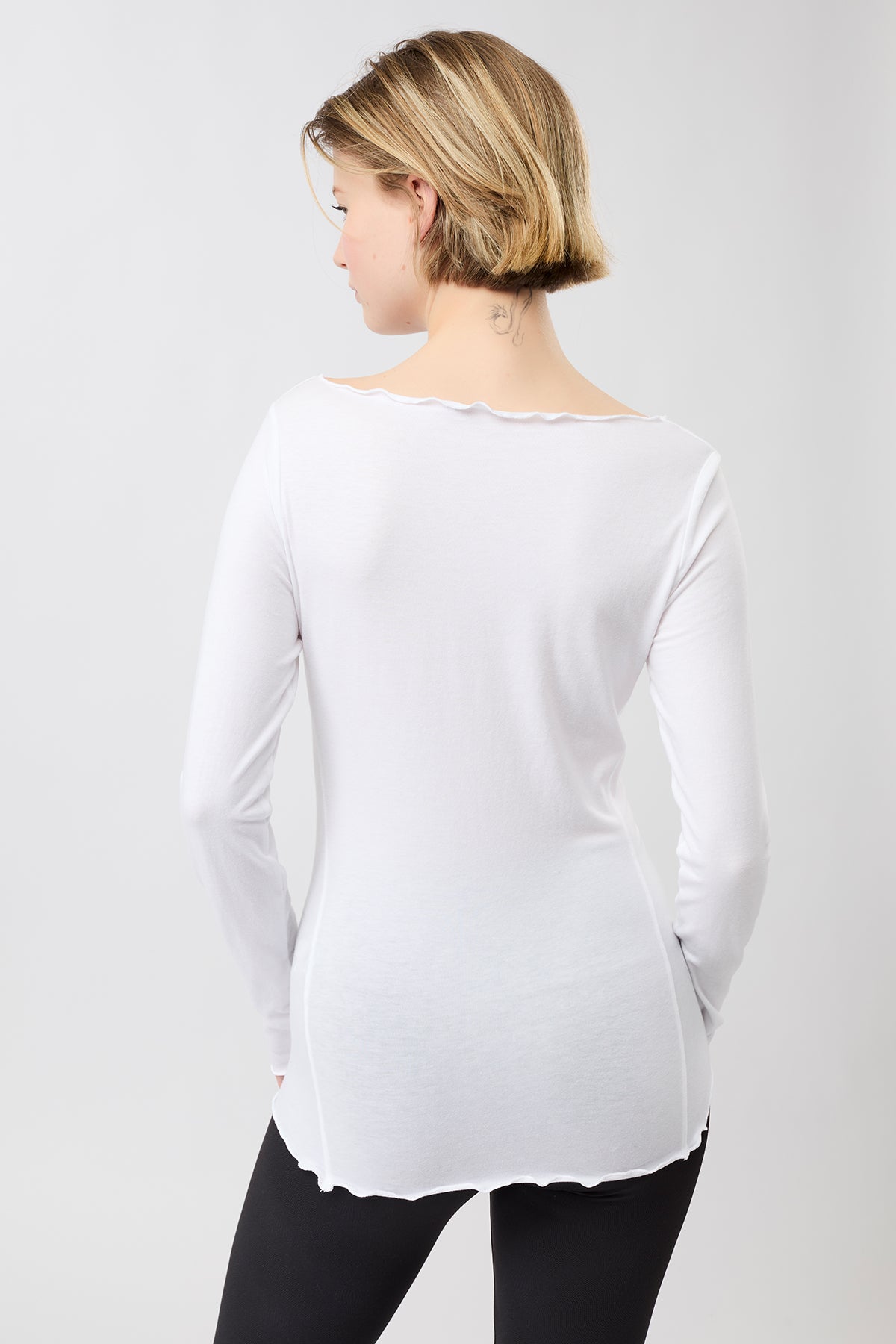 109932 - MANDALA Damen vegan Longsleeve Basic Weiß 109932 - MANDALA Damen vegan Longsleeve Basic Weiß