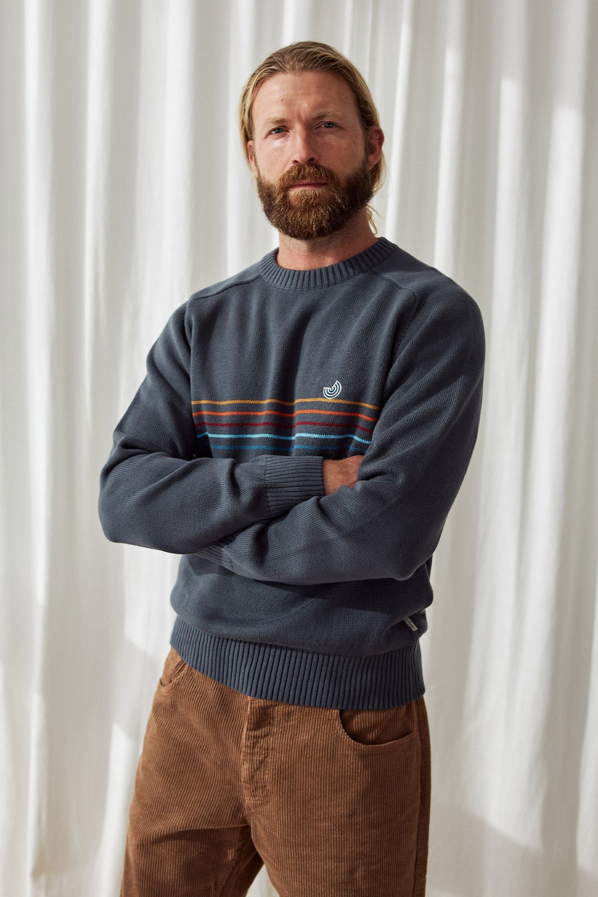 TWOTHIRDS Herren vegan Pullover Buljarica Dunkel Sand Grau