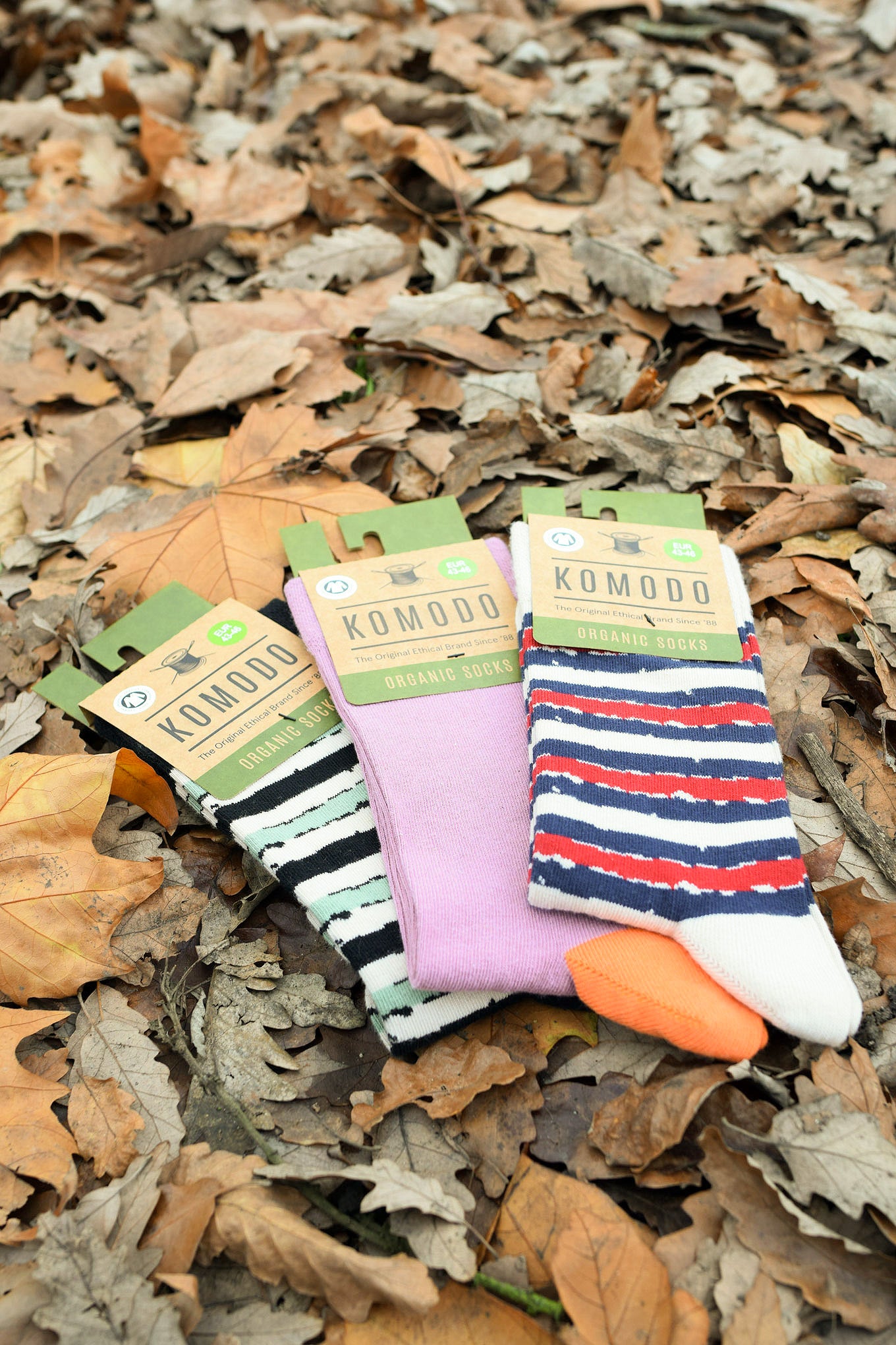 KOMODO men vegan Multipack 3x Socks Men Stripe Assorted