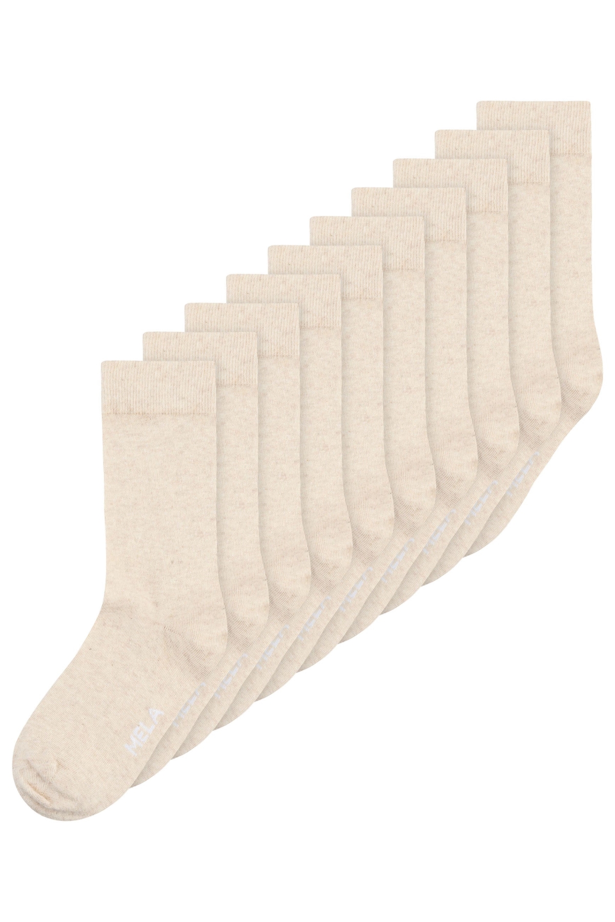 MELA womens vegan Socks Multipack 10x Cream Melange