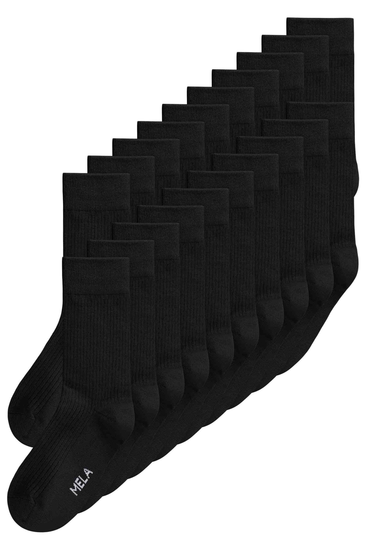 MELA Damen vegan Socken Multipack 20x Schwarz