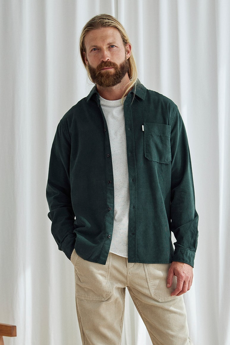 TWOTHIRDS Herren vegan Hemd Holdoya DunkelgrÃ¼n