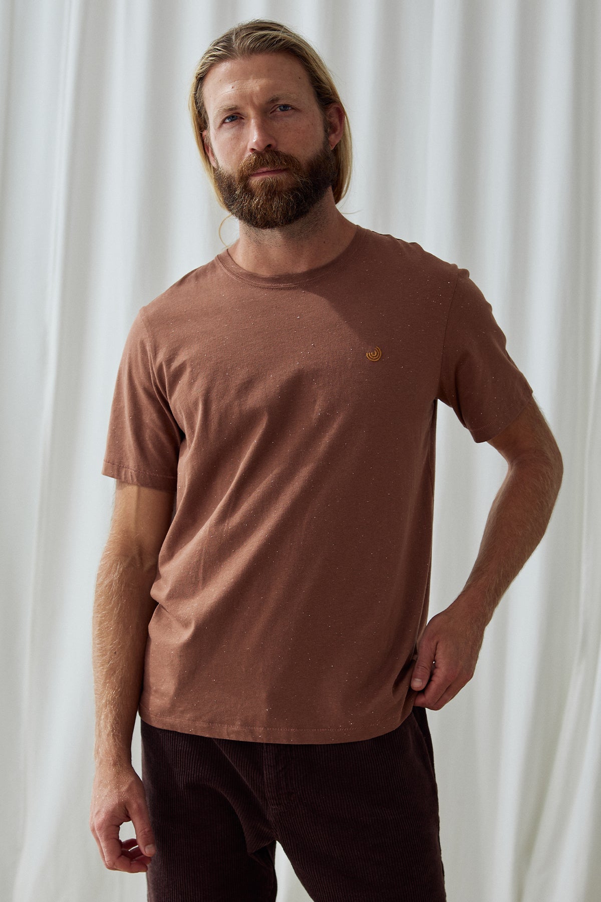 TWOTHIRDS men vegan T-Shirt Qalito Tiramisu Brown