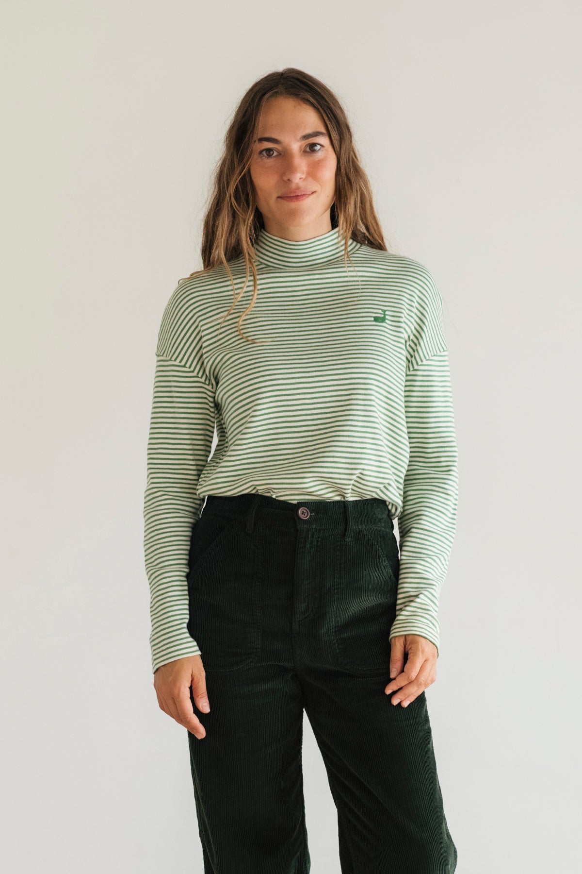 TWOTHIRDS Damen vegan Top Corcovado GrÃ¼ne Streifen