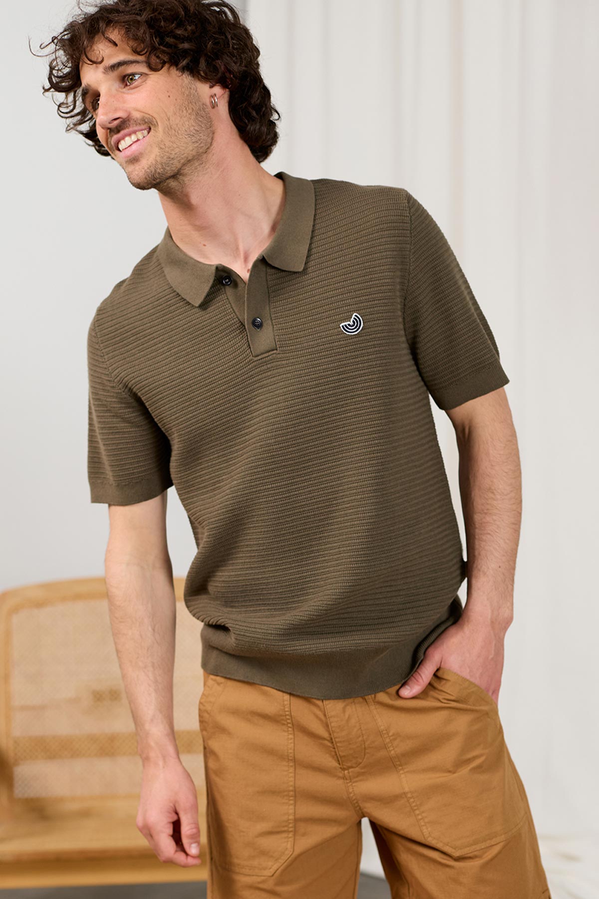 TWOTHIRDS Herren vegan Polohemd Coetivy Khaki