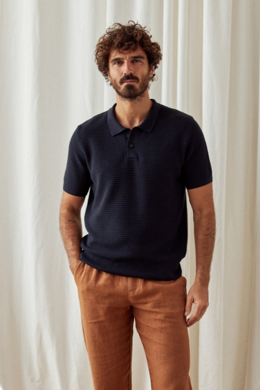 TWOTHIRDS Herren vegan Polohemd Coetivy Marineblau