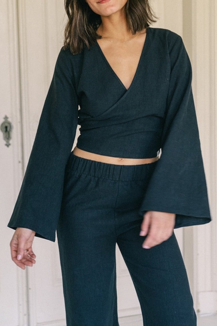 The View Yoga Damen vegan Top Lijn Schwarz