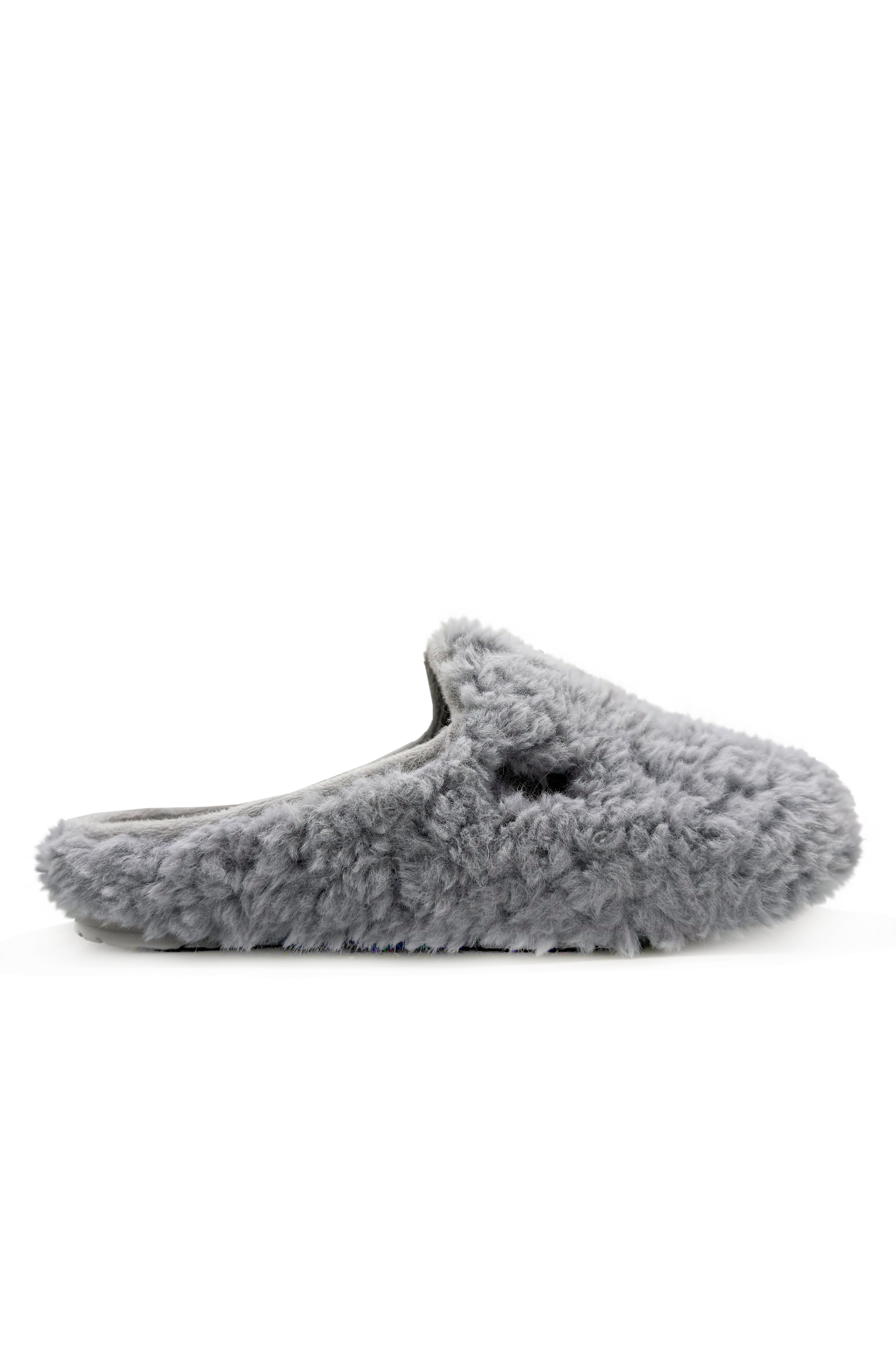 thies womens vegan Slippers Rec Fluffy Grey