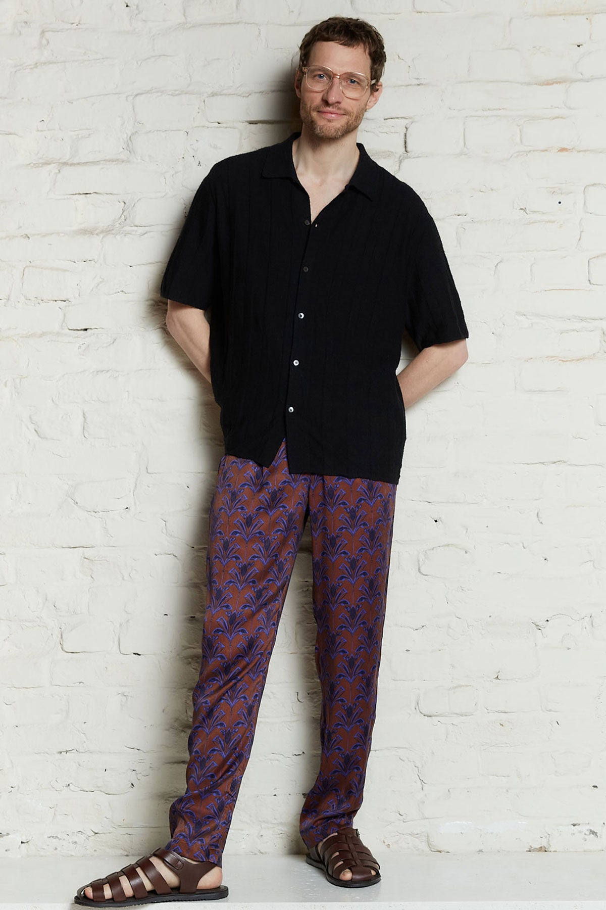 110198 - Herren vegan Hose Walter Moka Lila Braun