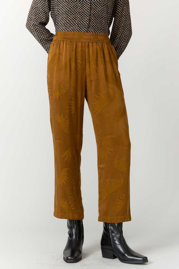 Yahmo Damen vegan Hose Hilde Sandelholz Braun