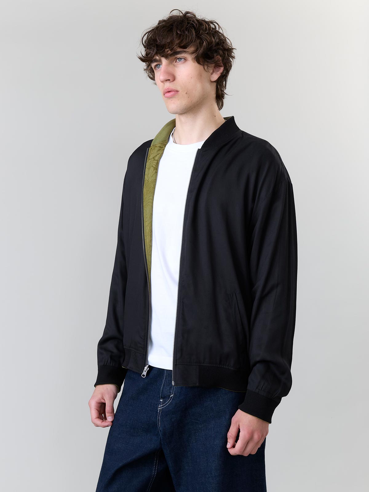 Yahmo men vegan Jacket Bomber Reversible Fred Moss/Black