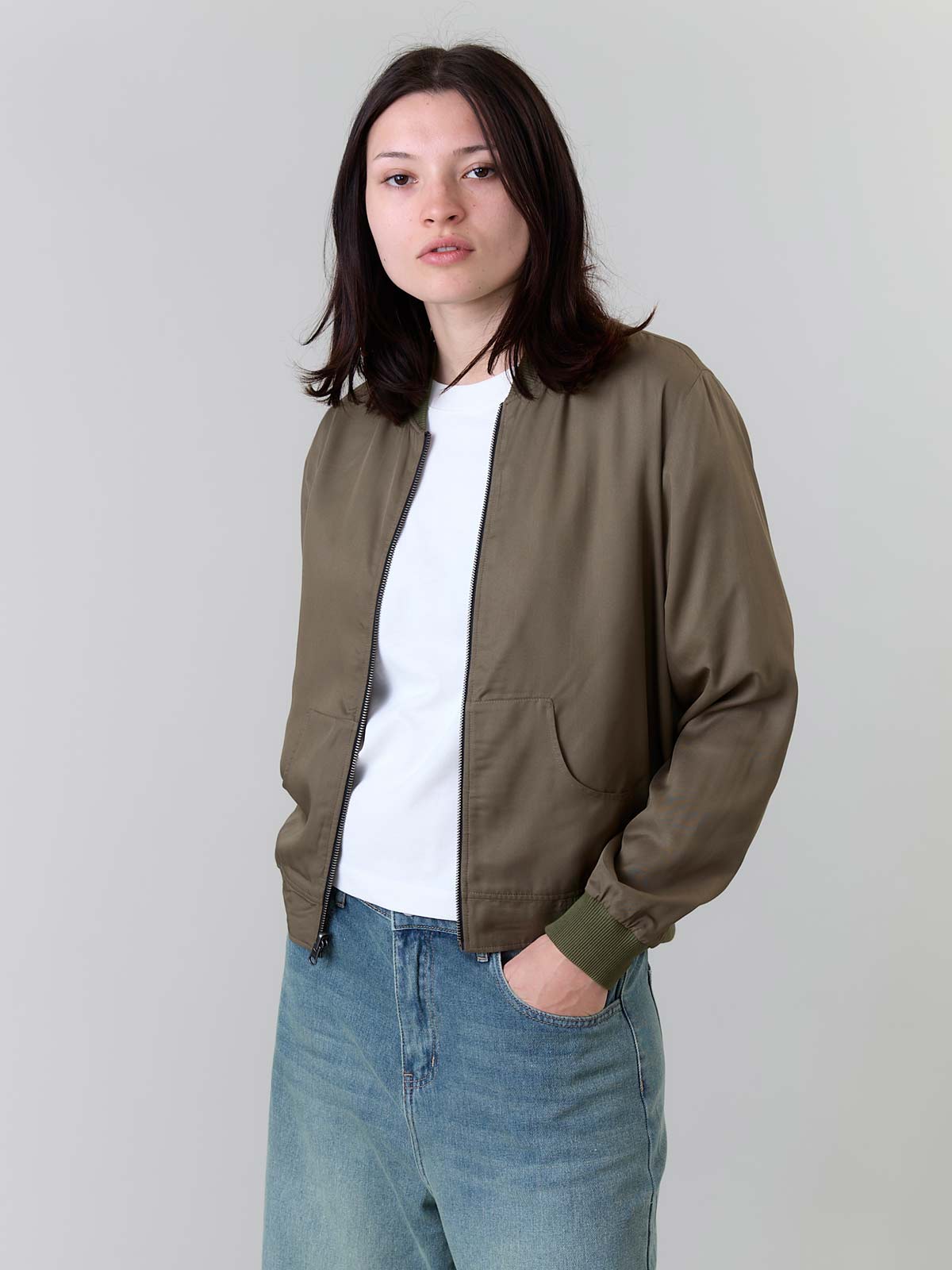 Yahmo womens vegan Jacket Bomber Reversible Ruth Daydream/Olive