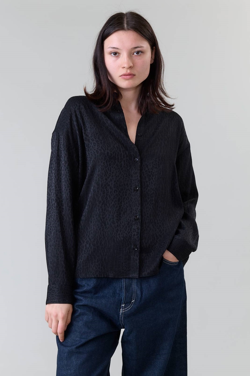 Yahmo Damen vegan Hemd Mona Leo Schwarz