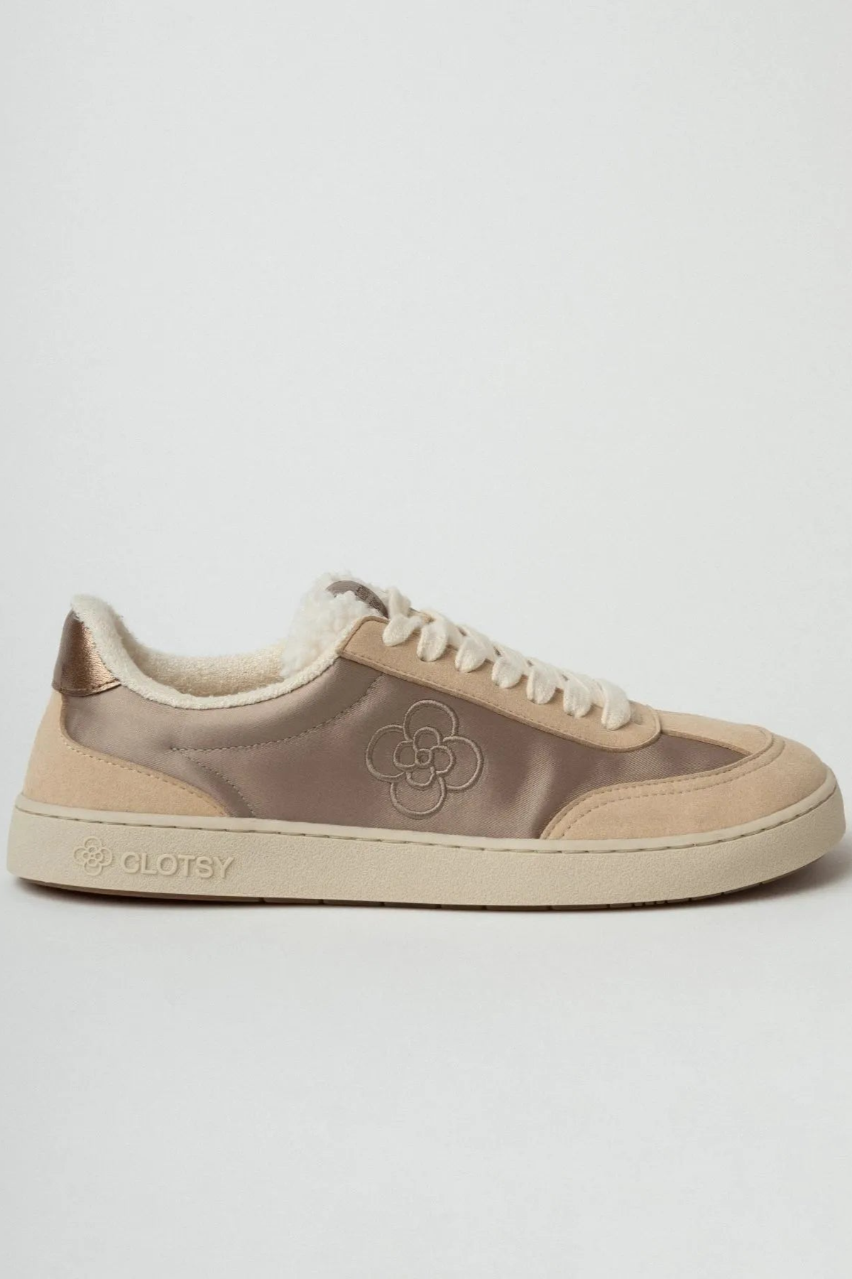 Clotsy Damen vegan Sneaker Luzia Satin Beige