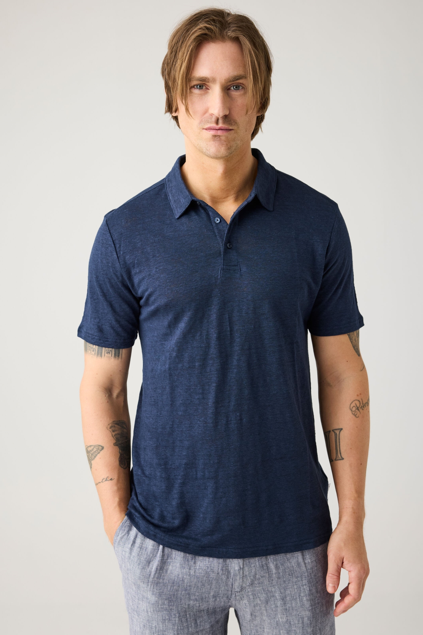 Image of KnowledgeCotton Apparel mannen vegan Poloshirt Totaal Eclipse