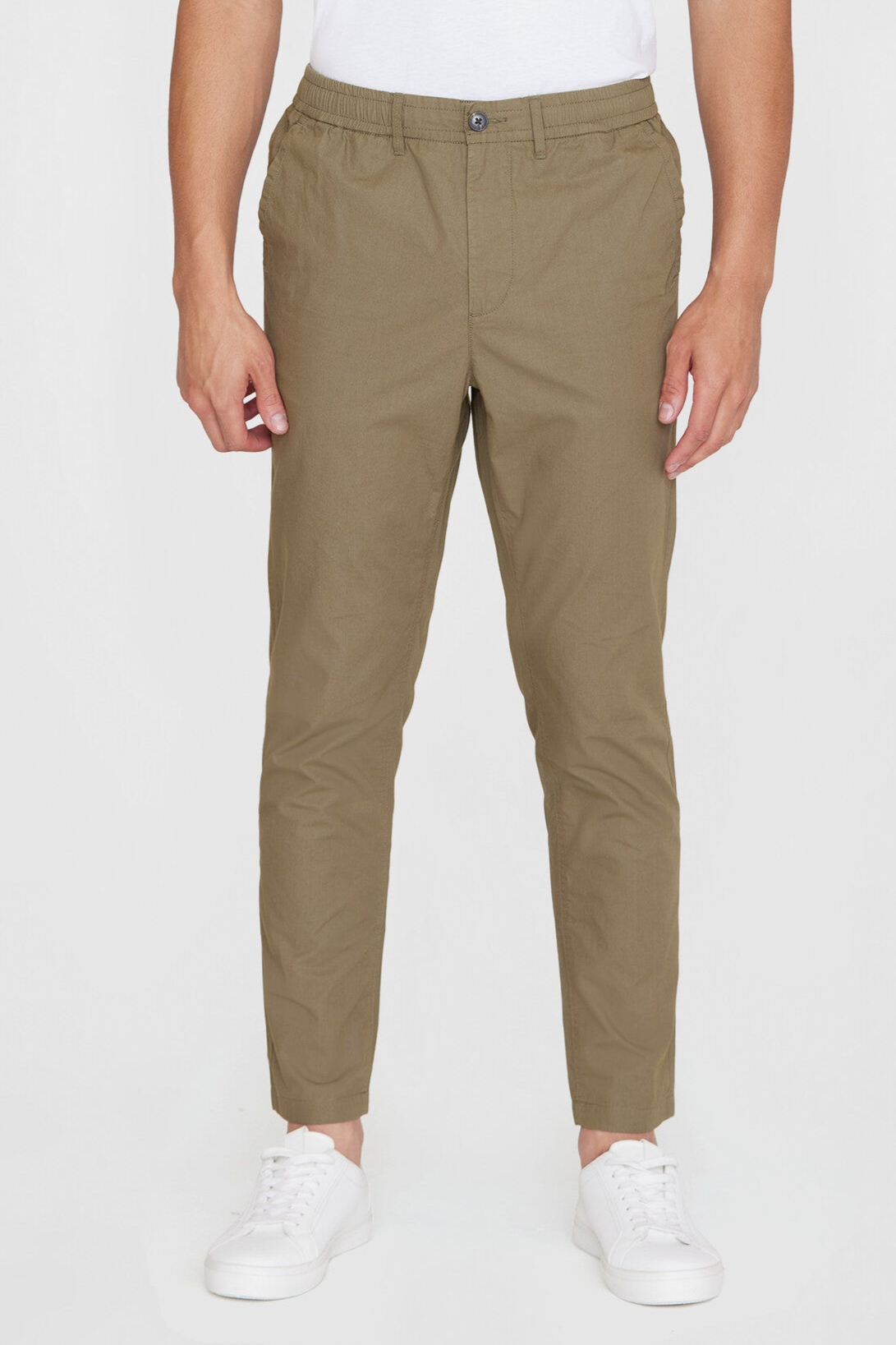 KnowledgeCotton Apparel Herren vegan Chino Hose Tim Tapered Burned Olive