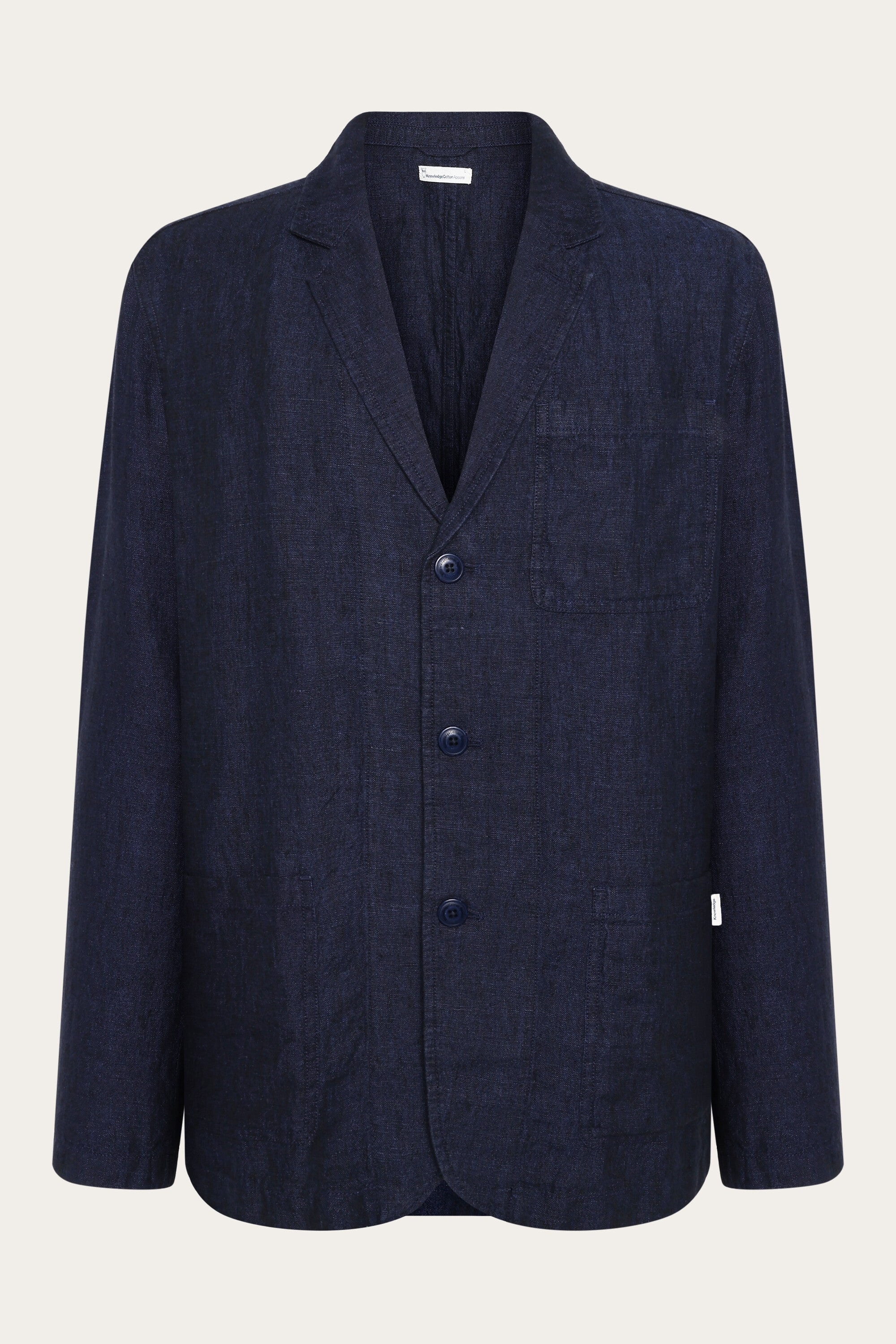 Image of KnowledgeCotton Apparel mannen vegan Blazer Linen Totaal Eclipse