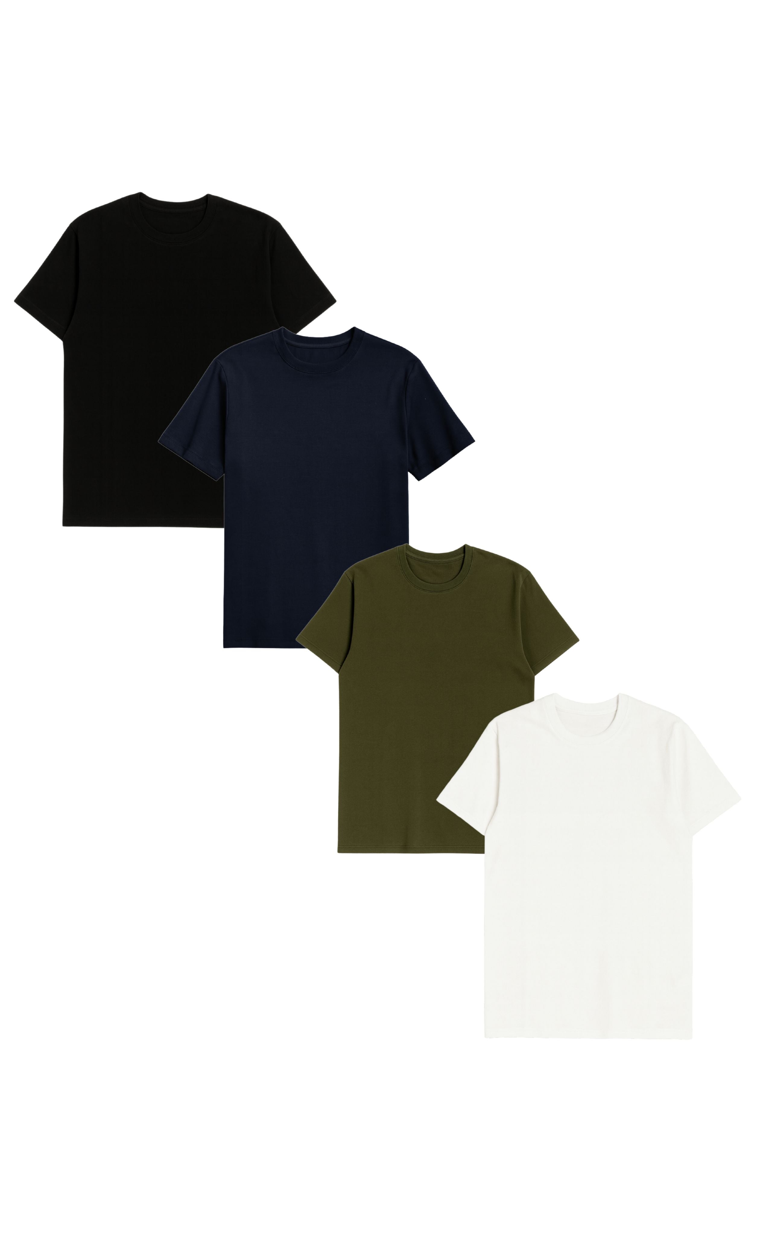 GORG Herren vegan T-Shirt 4er-Pack Schwarz/ Blau/ Gr&Atilde;&frac14;n/ Wei&Atilde;Ÿ