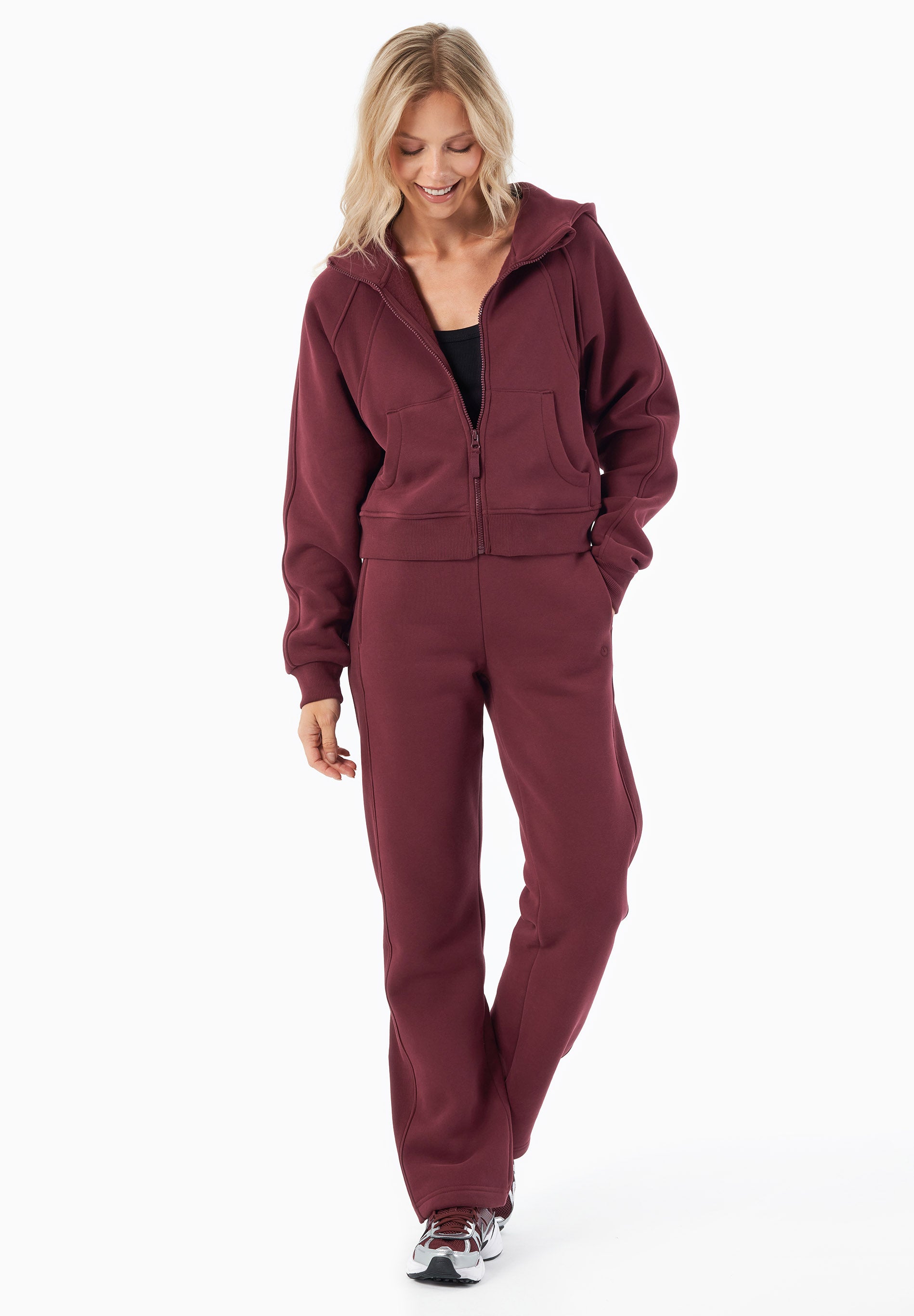 110501 - Damen vegan Hoodie Full Zip Joddy Bordeaux