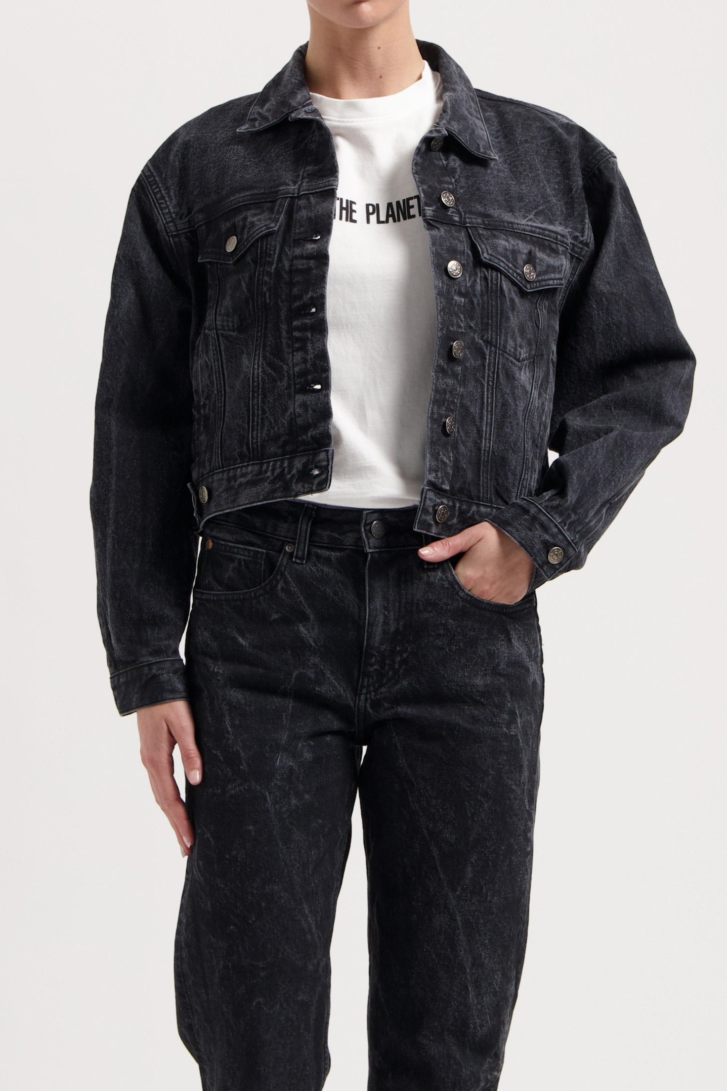 Image of MUD Jeans dames vegan Jas Gina Dry Black