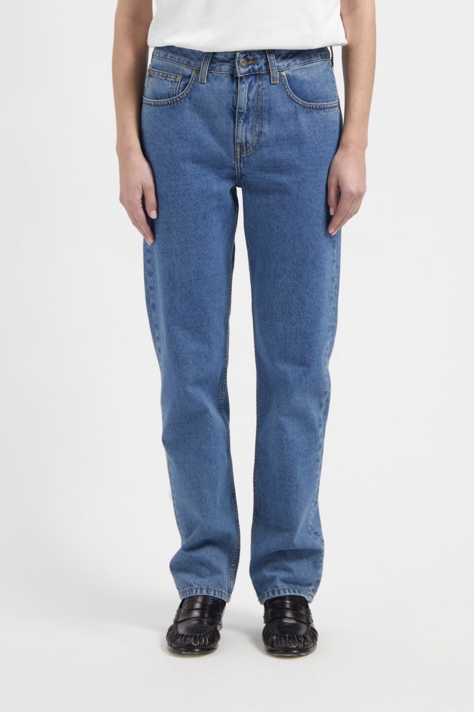 MUD Jeans Damen vegan Jeans Mid Straight Go Stone Vintage