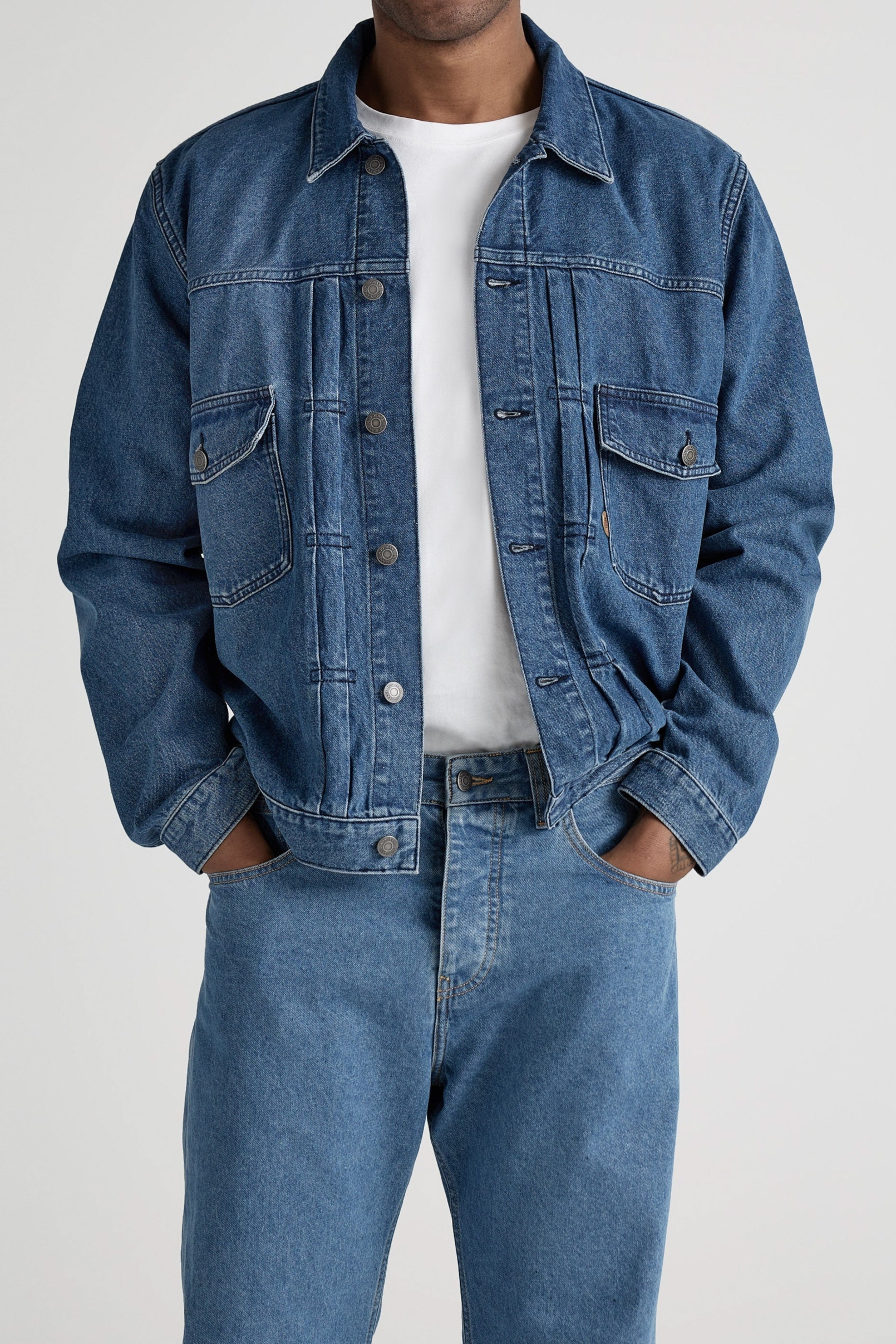 Image of MUD Jeans mannen vegan Denim Benny Jas, Medium, Steenblauw