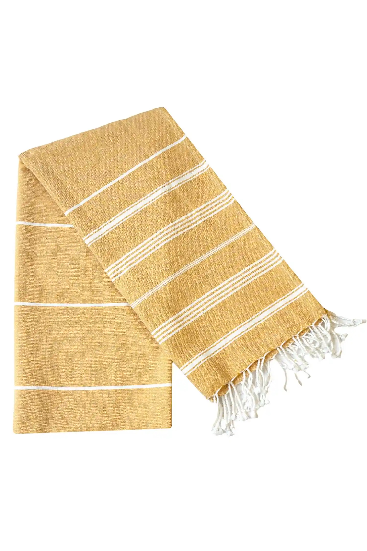 nice to meet me unisex vegan Towel Hammam Collection White And Golden Yellow