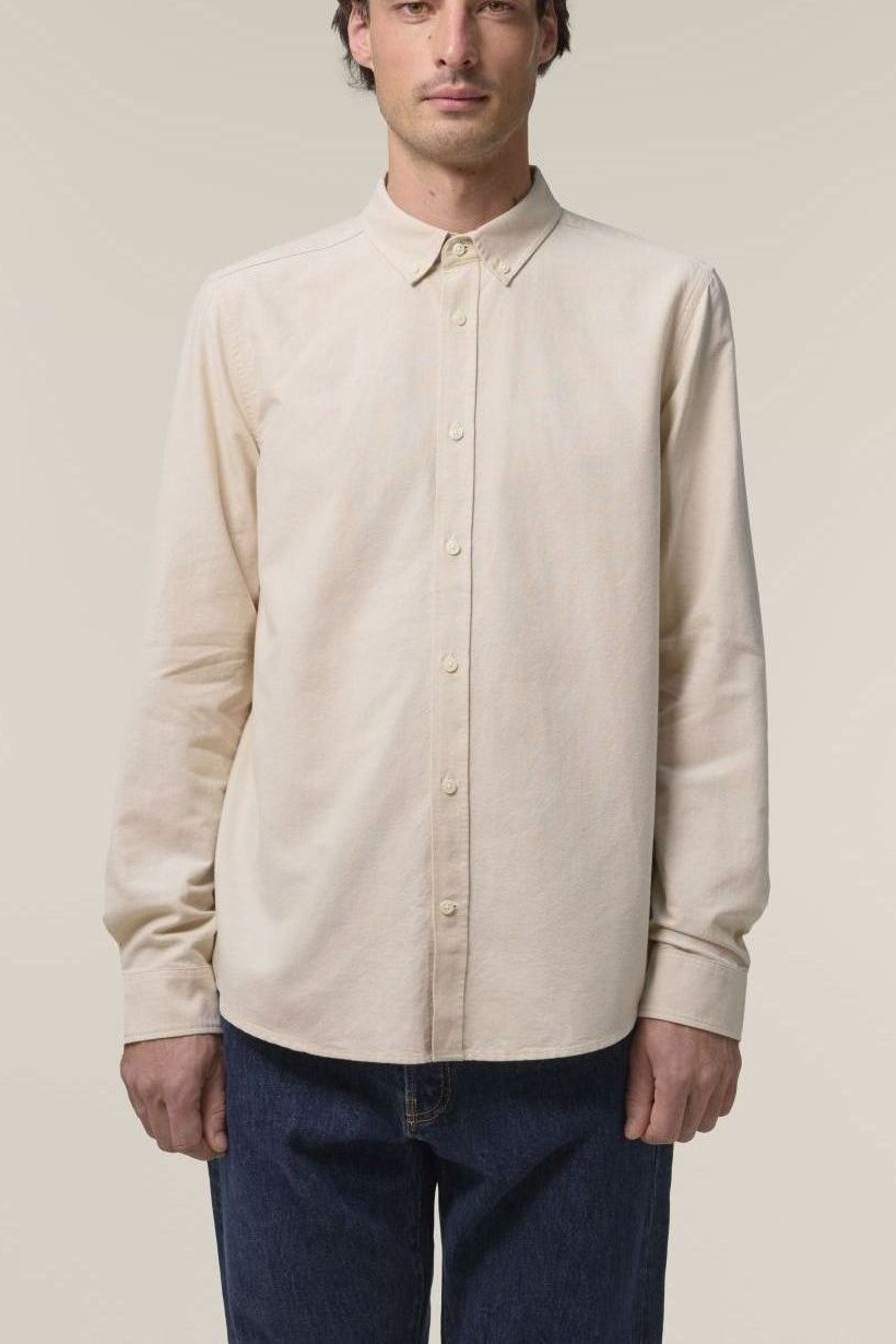 UNIPOLAR Herren vegan Hemd Oxforing Beige